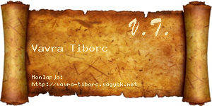 Vavra Tiborc névjegykártya